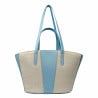 Damentasche Strand 044g 01 Blauer Himmel+Raffia