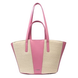 Damentasche für den Strand 044g 01 Barbie-Rosa+Raffia