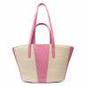 Damentasche für den Strand 044g 01 Barbie-Rosa+Raffia