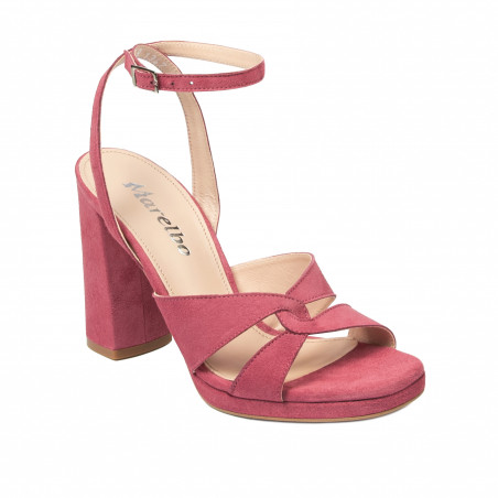Damen Sandalen 1347 Rosa Veloursleder