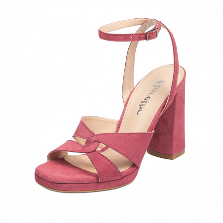Damen Sandalen 1347 Rosa Veloursleder