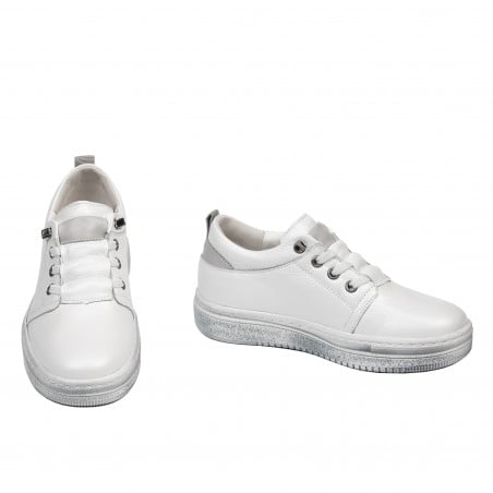 Kinder Schuhe 2028 weiß Perlglanz kombiniert