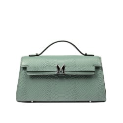 Damentasche Schultertasche 041g 01 Croco Pistazie