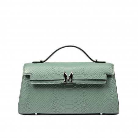 Damentasche Schultertasche 041g 01 Croco Pistazie