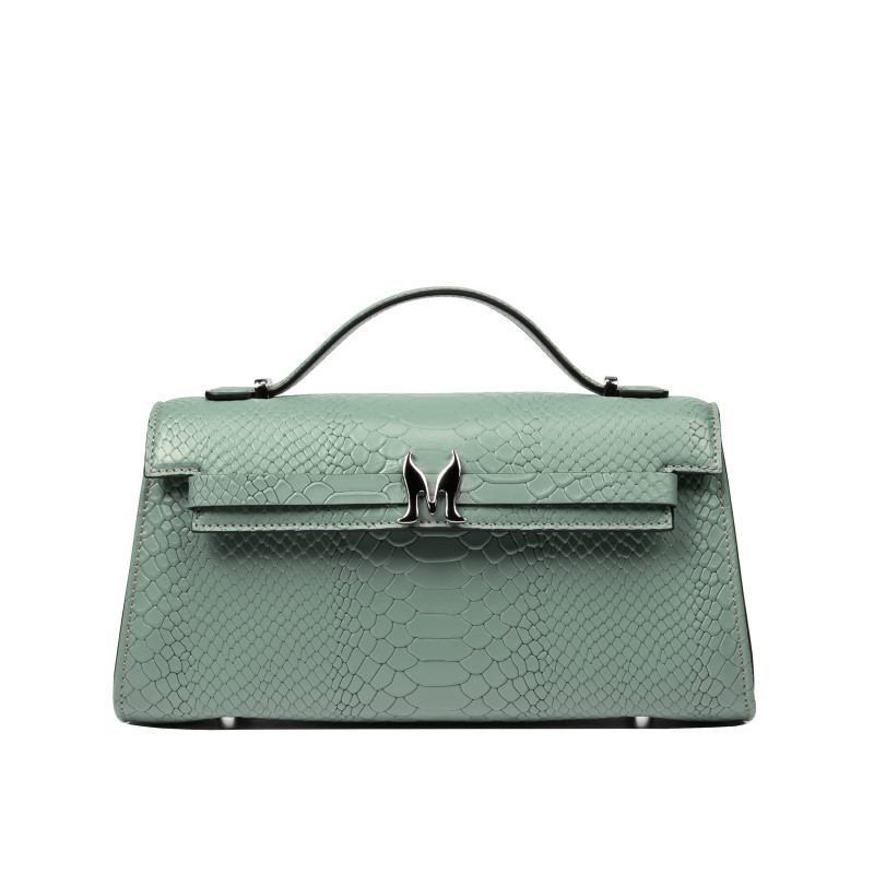 Damentasche Schultertasche 041g 01 Croco Pistazie
