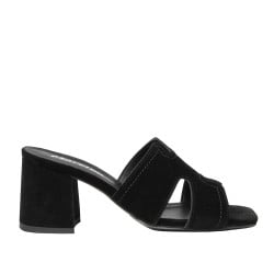 Damen Sandalen 1348 schwarz Velours