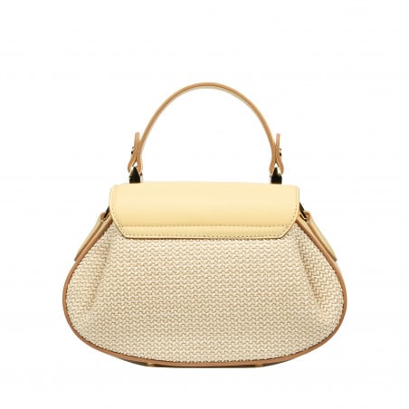 Damentasche 042g Buttergelb+Raffia
