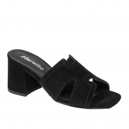 Damen Sandalen 1348 schwarz Velours