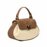 Damentasche 042g braunes Wildleder + Bast