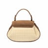 Damentasche 042g braunes Wildleder + Bast