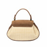Damentasche 042g braunes Wildleder + Bast