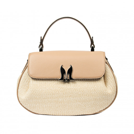 Damenhandtasche 043g 01 biz nude+Raffia