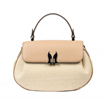 Damenhandtasche 043g 01 biz nude+Raffia