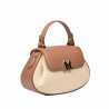 Damenhandtasche 042g biz camel+Raffia