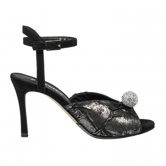 Damen Sandalen 1329 schwarz Velours kombiniert Damen Sandalen 1329 schwarz Velours kombiniert