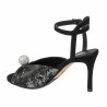 Damen Sandalen 1329 schwarz Velours kombiniert