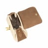 Damentasche 042g braunes Wildleder + Bast