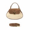 Damentasche 042g braunes Wildleder + Bast