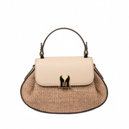 Damenhandtasche 042g Latte+Karamell Bast