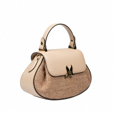 Damenhandtasche 042g Latte+Karamell Bast