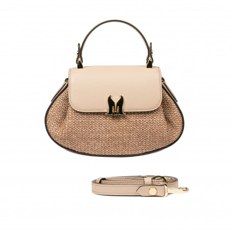 Damenhandtasche 042g Latte+Karamell Bast
