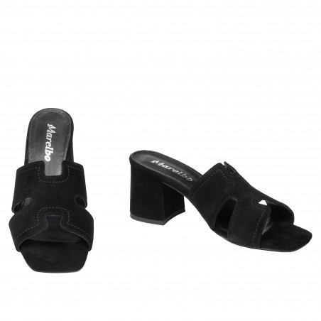 Damen Sandalen 1348 schwarz Velours