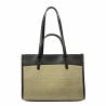 Damentasche Strand 045g 01 schwarz Napa+Raffia Sand Olive