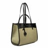 Damentasche Strand 045g 01 schwarz Napa+Raffia Sand Olive