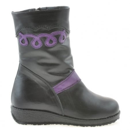 Kleinkindstiefel 23c schwarz+lila