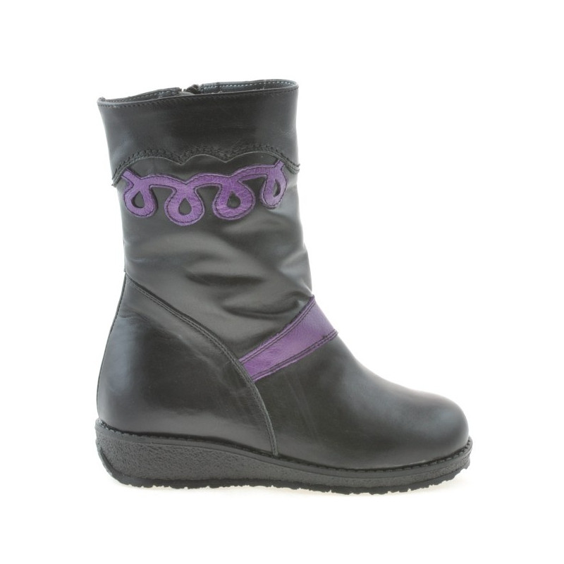 Kleinkindstiefel 23c schwarz+lila