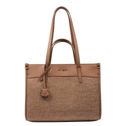 Damen-Strandtasche 045g Kamel+Karamell Raffia