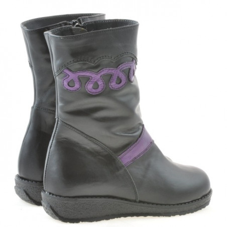 Kleinkindstiefel 23c schwarz+lila