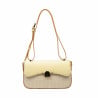 Damentasche Schultertasche 046g buttergelb + Raffia