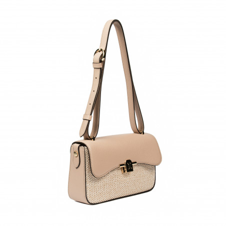 Damentasche zum Umhängen 046g nackt + Rattan