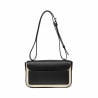 Damenschultertasche 046g 01 schwarz Nappa+Raffia