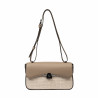 Damen-Schultertasche 046g 01 Cappuccino+Raffia