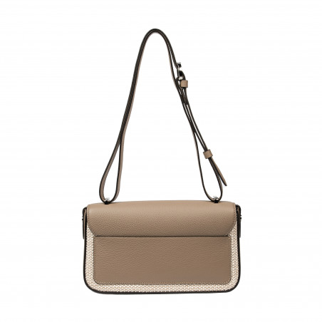 Damen-Schultertasche 046g 01 Cappuccino+Raffia