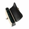 Damenschultertasche 046g 01 schwarz Nappa+Raffia