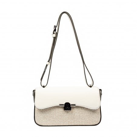 Damenschultertasche 046g 01 Panna+Raffia