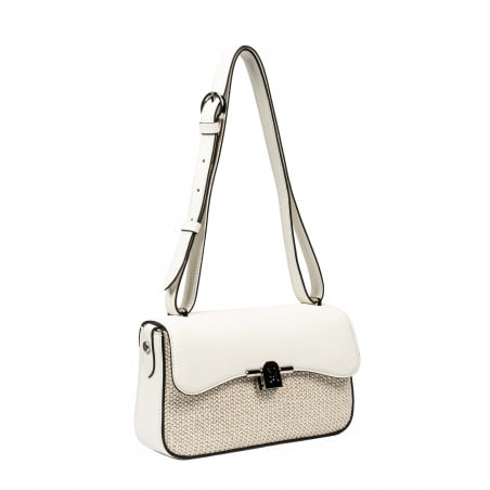 Damenschultertasche 046g 01 Panna+Raffia
