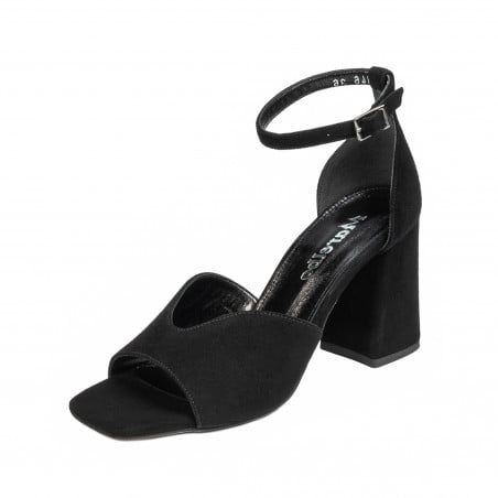 Damen Sandalen 1346 schwarz Velours