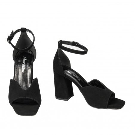 Damen Sandalen 1346 schwarz Velours
