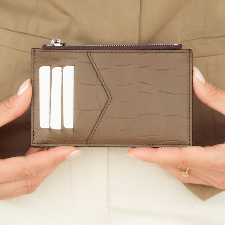 Portemonnaie 209g 01 Krokodil Dunkelbraun lifestyle