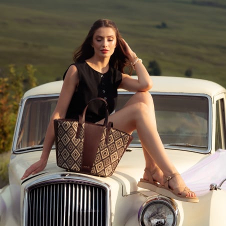 Damentasche Strand 044g Raphia Kakao lifestyle