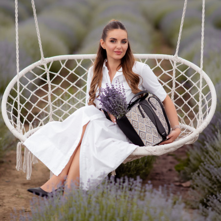 Damenstrandtasche 044g 01 Raffia Schwarz lifestyle