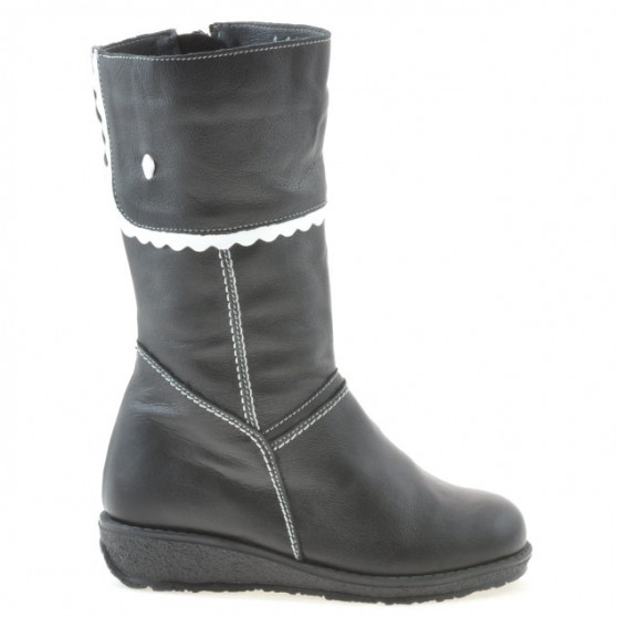 Kleine Kinderstiefel 25c schwarz+weiß