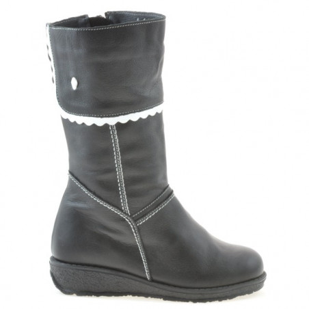 Kleine Kinderstiefel 25c schwarz+weiß