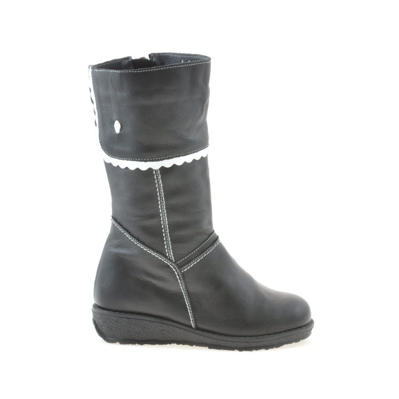 Kleine Kinderstiefel 25c schwarz+weiß