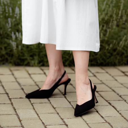 Damen Sandalen 1343 schwarz Velours lifestyle