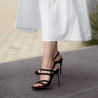 Damen Sandalen 1345 schwarzes Veloursleder lifestyle